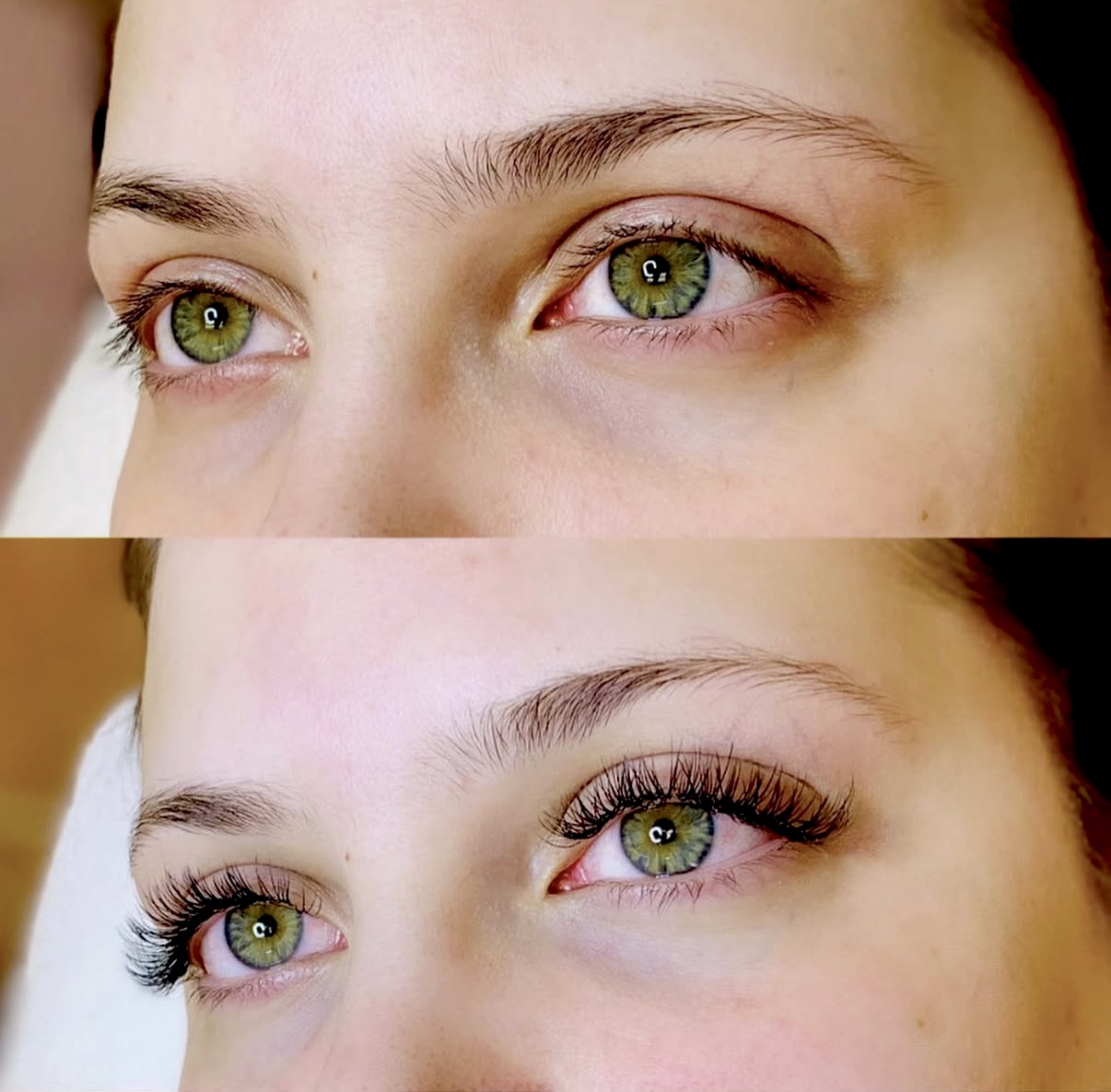 Lash extensions before and after