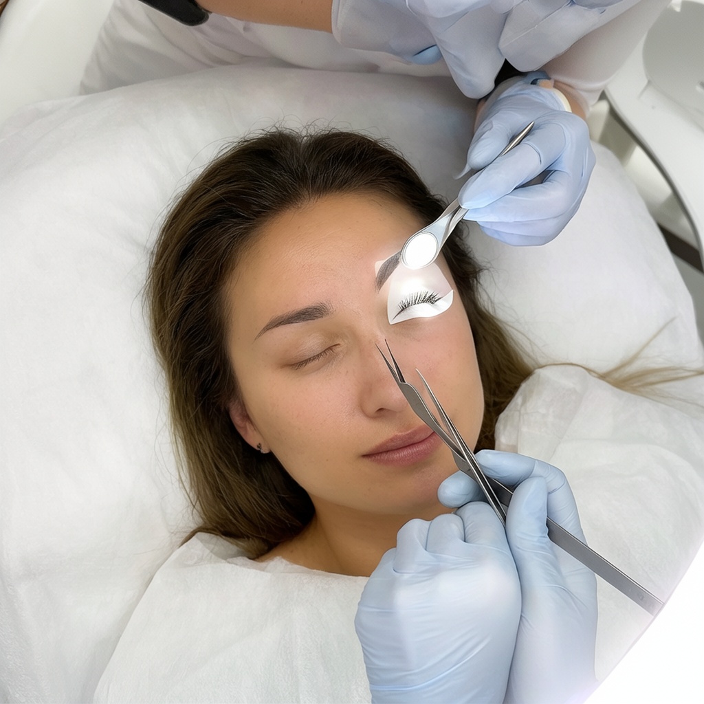 Eyelash extension application